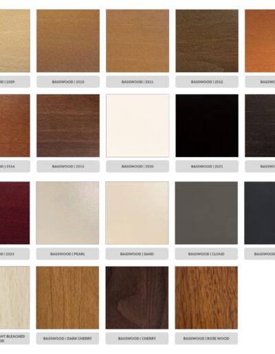 kolory żaluzji drewnianych basswood