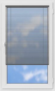 Żaluzje bambusowe na listwach przyszybowych na ramie okna