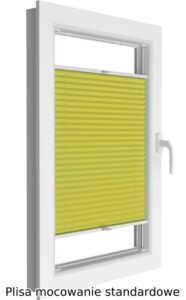 zielona plisa w oknie